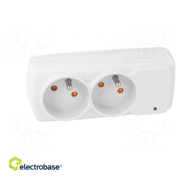 Plug socket strip: protective | Sockets: 2 | 230VAC | 10A | white фото 9