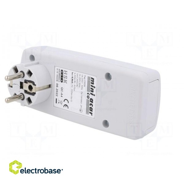 Plug socket strip: protective | Sockets: 2 | 230VAC | 10A | white image 6