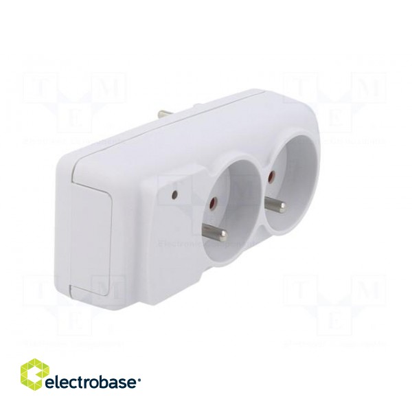 Plug socket strip: protective | Sockets: 2 | 230VAC | 10A | white image 8