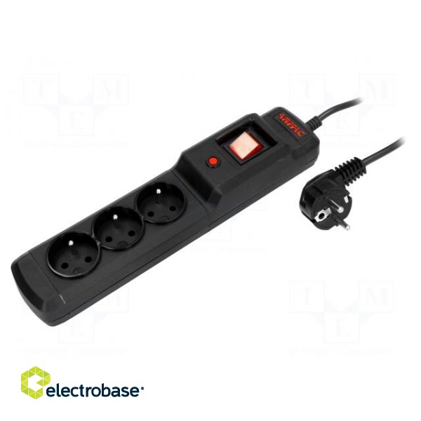 Plug socket strip: protective | Sockets: 3 | 250VAC | 10A