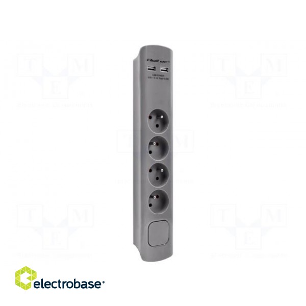 Plug socket strip: protective | Sockets: 4 | 230VAC | 16A | grey