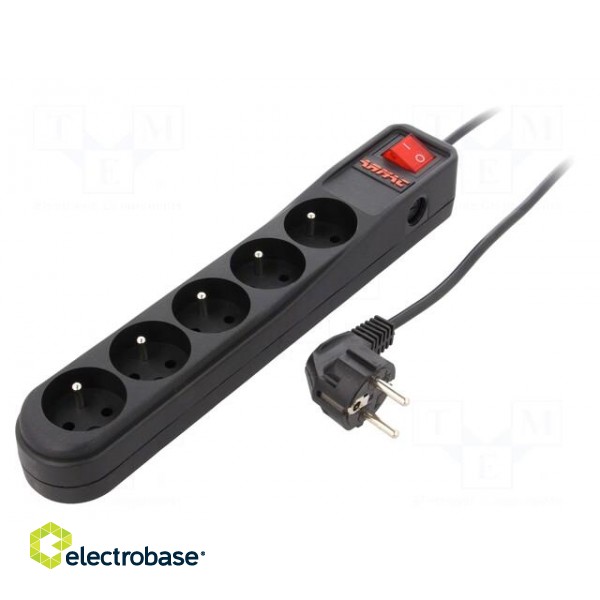Plug socket strip: protective | Sockets: 5 | 250VAC | 10A