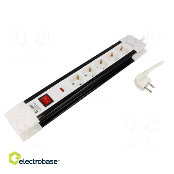Plug socket strip: protective | Sockets: 5 | 250VAC | 16A | 3m