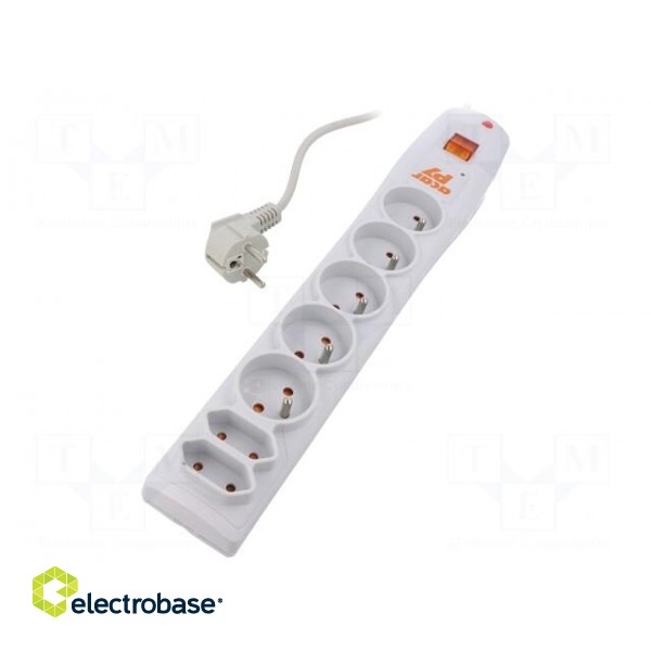 Plug socket strip: protective | Sockets: 7 | 230VAC | 10A | grey