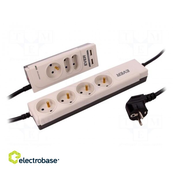 Plug socket strip: protective | Sockets: 7 | 250VAC | 10A | 918J