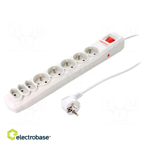 Plug socket strip: protective | Sockets: 8 | 250VAC | 10A