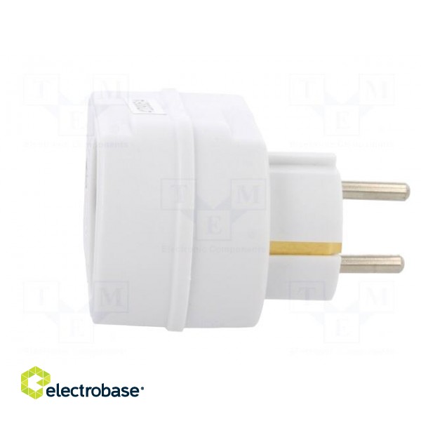 Plug socket strip: supply | Sockets: 1 | 230VAC | 16A | white фото 3
