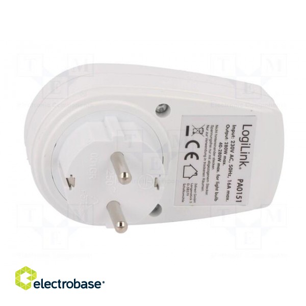 Plug socket strip: supply | 16A | white | 230VAC | Sockets: 1 фото 5