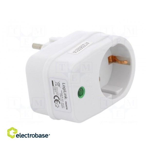 Plug socket strip: supply | Sockets: 1 | 230VAC | 16A | white фото 8