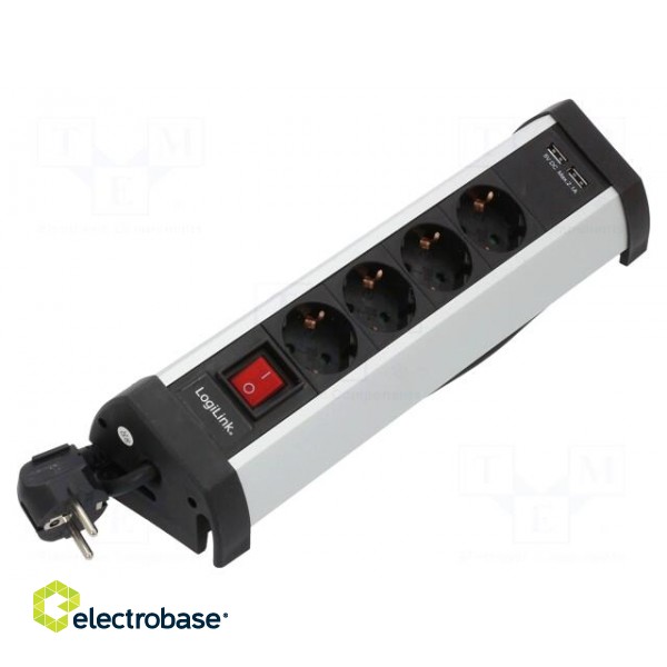 Plug socket strip: supply | Sockets: 6 | 230VAC | 16A | 1.5m | IP20 image 1