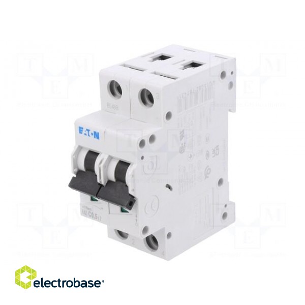 Circuit breaker | 230/400VAC | Inom: 0.5A | Poles: 2 | Charact: C | 15kA image 1