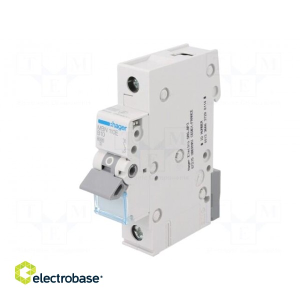 Circuit breaker | 230VAC | Inom: 10A | Poles: 1 | DIN | Charact: B | 6kA image 1