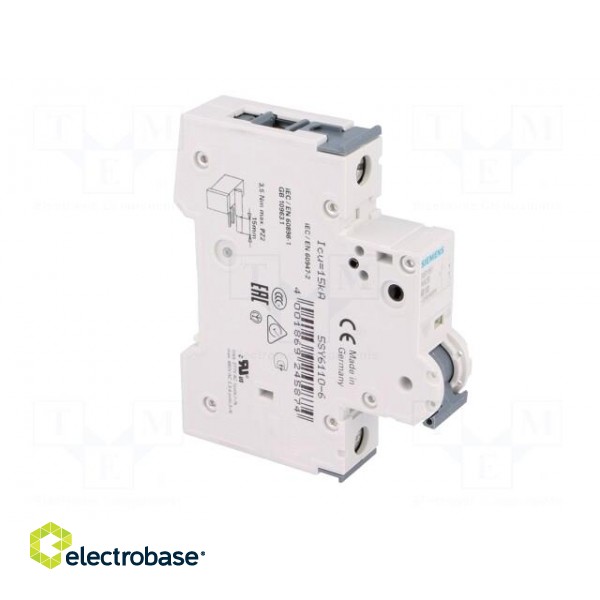 Circuit breaker | 230/400VAC | Inom: 10A | Poles: 1 | Charact: B | 6kA image 8