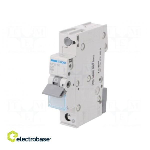 Circuit breaker | 230/400VAC | Inom: 10A | Poles: 1 | Charact: C | 6kA image 1