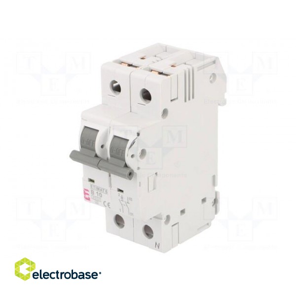 Circuit breaker | 230/400VAC | Inom: 10A | Poles: 1+N | Charact: B | 6kA image 1