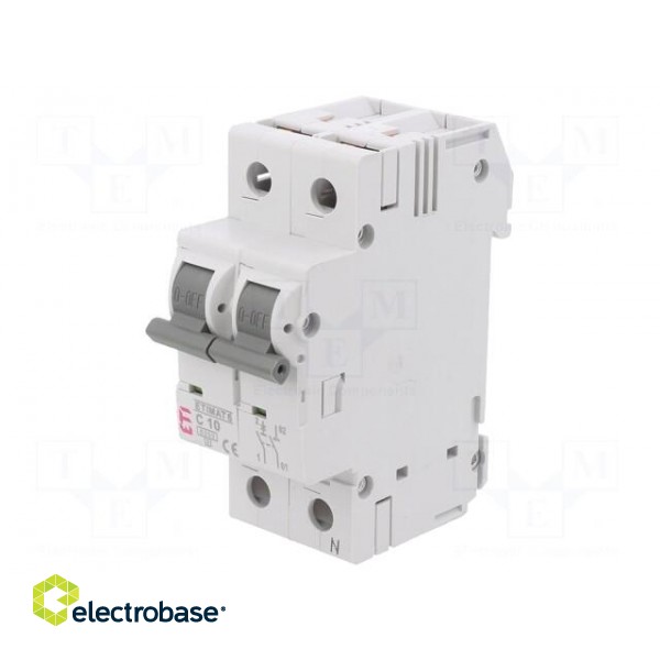 Circuit breaker | 230/400VAC | Inom: 10A | Poles: 1+N | Charact: C | 6kA image 1