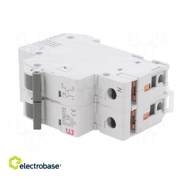 Circuit breaker | 230/400VAC | Inom: 10A | Poles: 1+N | Charact: C | 6kA image 2