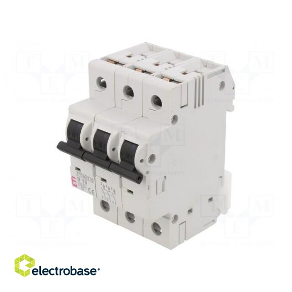 Circuit breaker | 230/400VAC | Inom: 10A | Poles: 3 | Charact: B | 10kA image 1