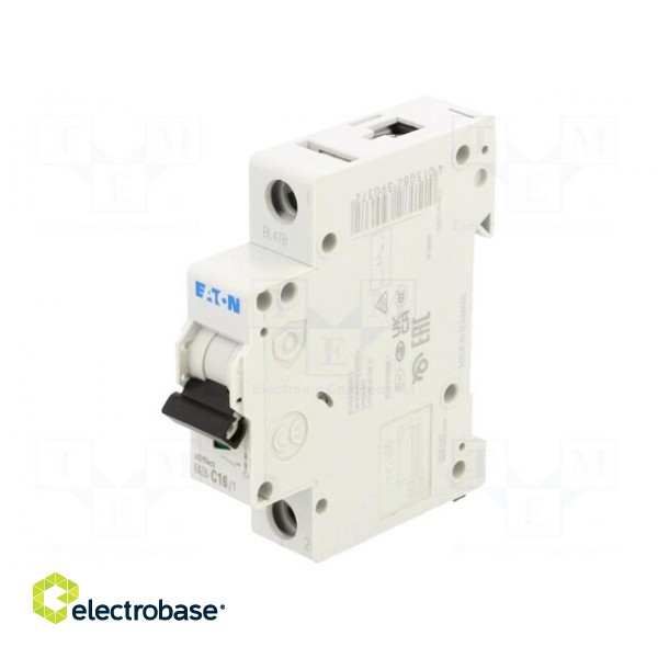 Circuit breaker | 230/400VAC | Inom: 16A | Poles: 1 | Charact: C | 6kA image 1