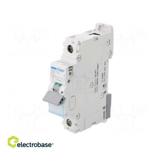Circuit breaker | 230/400VAC | Inom: 16A | Poles: 1 | Charact: B | 10kA image 1