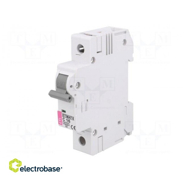 Circuit breaker | 230VAC | Inom: 16A | Poles: 1 | DIN | Charact: C | 6kA image 1