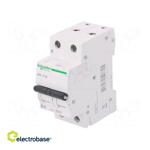 Circuit breaker | 400VAC | 16A | Poles: 1+N | DIN | Charact: B image 1