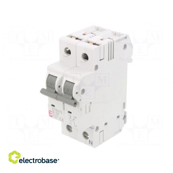 Circuit breaker | 230/400VAC | Inom: 16A | Poles: 1+N | Charact: B | 6kA image 1