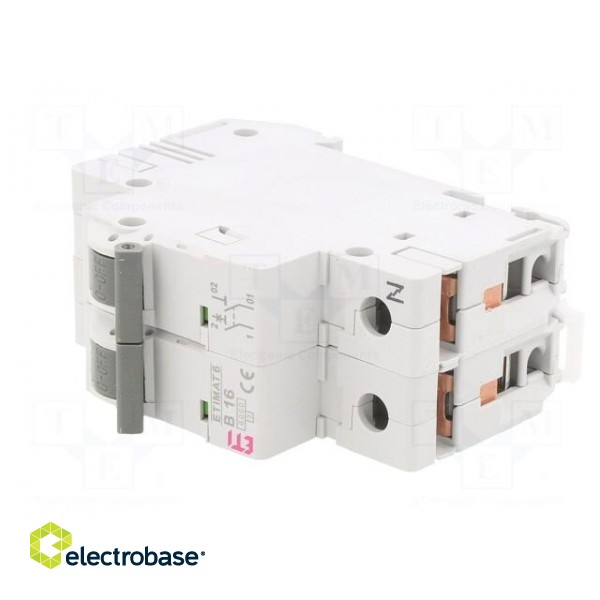 Circuit breaker | 230/400VAC | Inom: 16A | Poles: 1+N | Charact: B | 6kA image 2