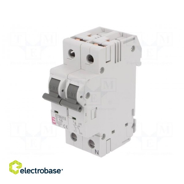 Circuit breaker | 230/400VAC | Inom: 16A | Poles: 1+N | Charact: C | 6kA image 1