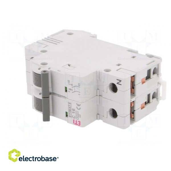 Circuit breaker | 230/400VAC | Inom: 16A | Poles: 1+N | Charact: C | 6kA image 2