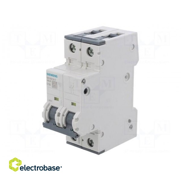 Circuit breaker | 230/400VAC | Inom: 16A | Poles: 2 | Charact: C | 6kA image 1