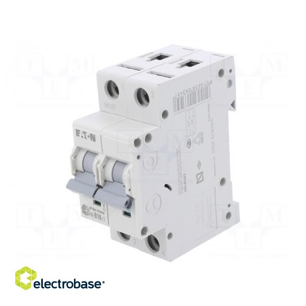 Circuit breaker | 230/400VAC | Inom: 16A | Poles: 2 | Charact: B | 6kA image 1