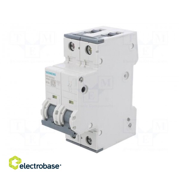 Circuit breaker | 230/400VAC | Inom: 16A | Poles: 2 | Charact: B | 10kA image 1
