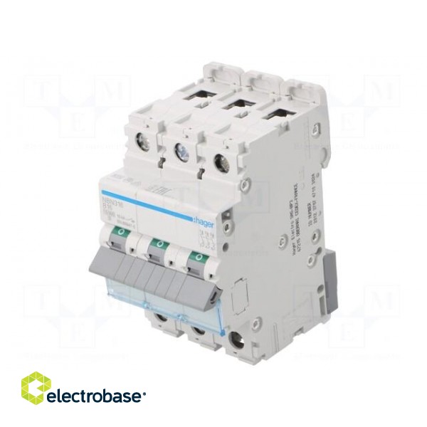 Circuit breaker | 230/400VAC | Inom: 16A | Poles: 3 | Charact: B | 10kA image 1