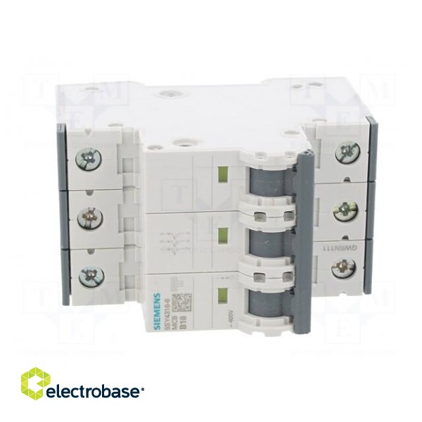 Circuit breaker | 230/400VAC | Inom: 16A | Poles: 3 | Charact: B | 10kA image 9