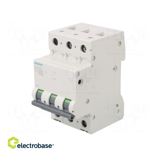 Circuit breaker | 230/400VAC | Inom: 16A | Poles: 3 | Charact: C | 10kA image 1