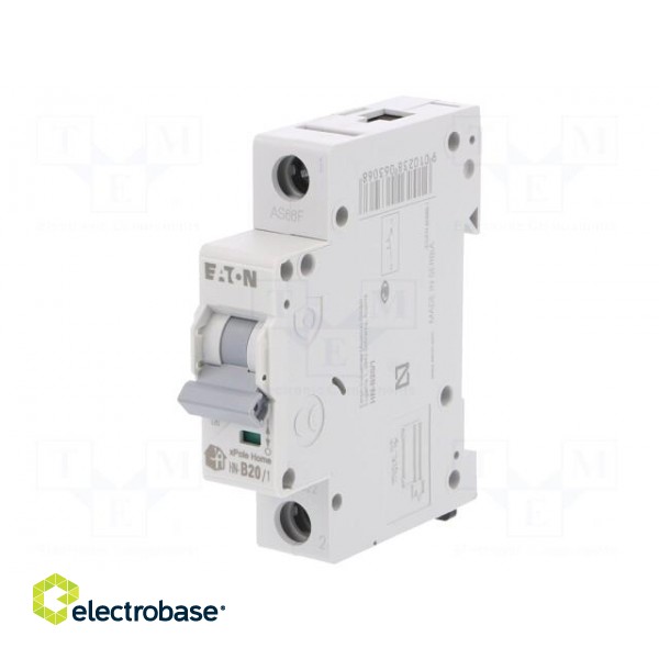 Circuit breaker | 230/400VAC | Inom: 20A | Poles: 1 | DIN | Charact: B image 1