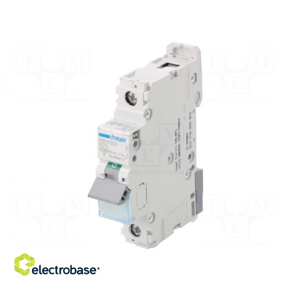 Circuit breaker | 230/400VAC | Inom: 20A | Poles: 1 | Charact: B | 10kA image 1