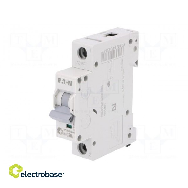 Circuit breaker | 230/400VAC | Inom: 20A | Poles: 1 | DIN | Charact: C image 1