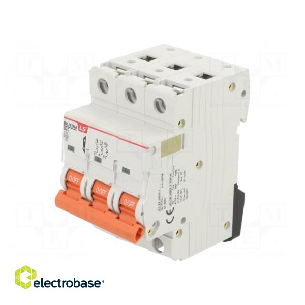Circuit breaker | 230/400VAC | Inom: 20A | Poles: 3 | Charact: B | 6kA image 1