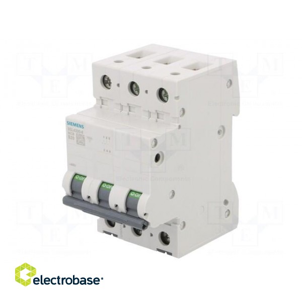 Circuit breaker | 230/400VAC | Inom: 20A | Poles: 3 | Charact: B | 10kA image 1