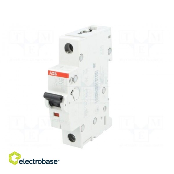 Circuit breaker | 230VAC | Inom: 25A | Poles: 1 | DIN | Charact: C | 6kA image 2