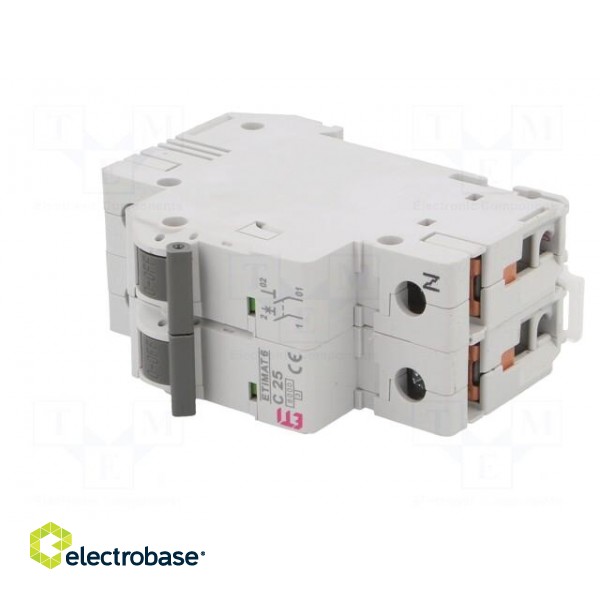 Circuit breaker | 230/400VAC | Inom: 25A | Poles: 1+N | Charact: C | 6kA image 2