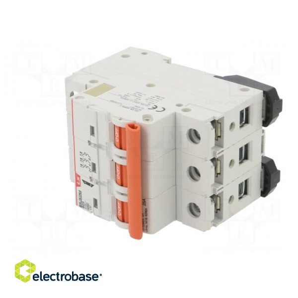 Circuit breaker | 230/400VAC | Inom: 25A | Poles: 3 | Charact: B | 6kA image 2