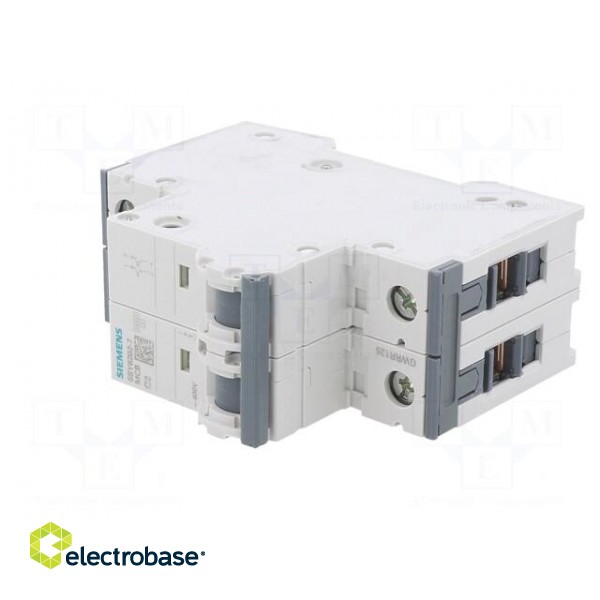 Circuit breaker | 230/400VAC | Inom: 2A | Poles: 2 | Charact: C | 6kA image 2