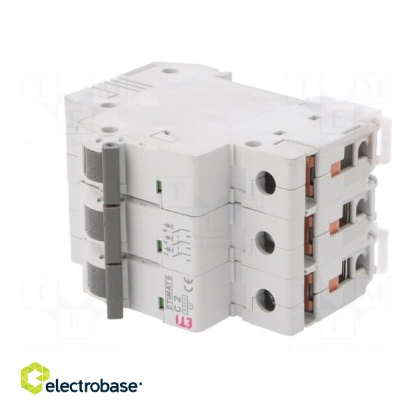 Circuit breaker | 230/400VAC | Inom: 2A | Poles: 3 | Charact: C | 6kA image 2