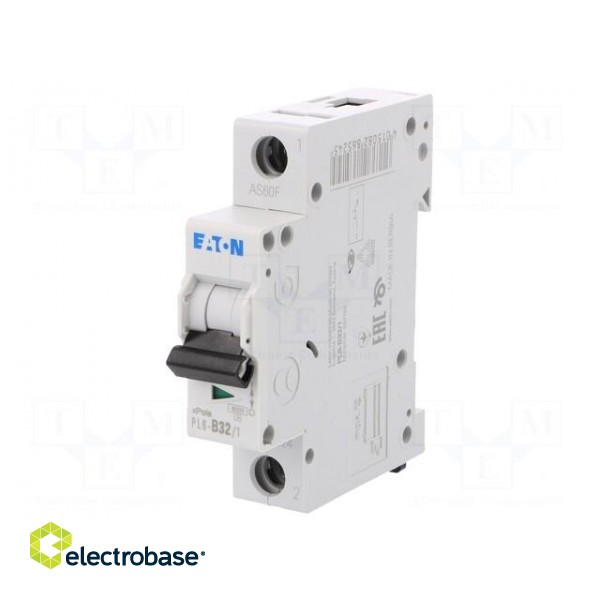 Circuit breaker | 230/400VAC | Inom: 32A | Poles: 1 | DIN | Charact: B image 1