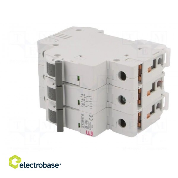 Circuit breaker | 230/400VAC | Inom: 40A | Poles: 3 | Charact: B | 6kA image 2