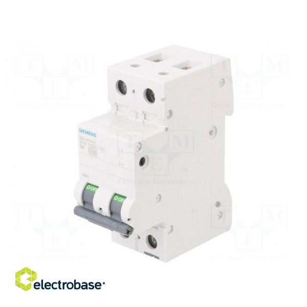 Circuit breaker | 230/400VAC | Inom: 4A | Poles: 2 | Charact: B | 10kA image 1