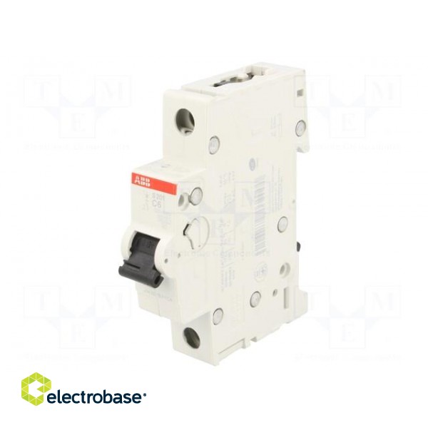 Circuit breaker | 230/400VAC | Inom: 6A | Poles: 1 | Charact: C | 6kA фото 1